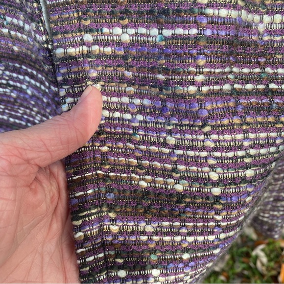 Lane Bryant, Plus Size 16 Tweed Jacket Purple NWOT Lined Beaded Neckline - Picture 13 of 15